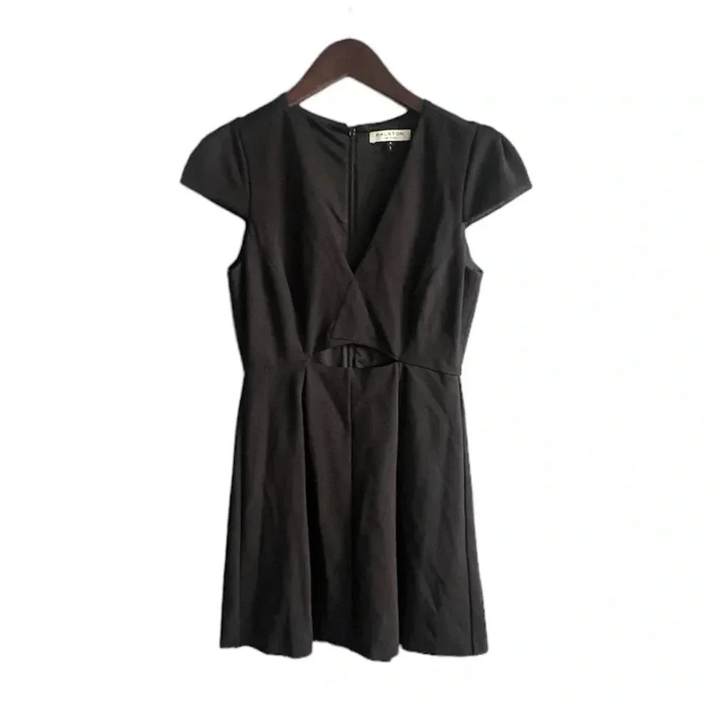 Halston Heritage Black Cocktail  Dress with Cutout - 2
